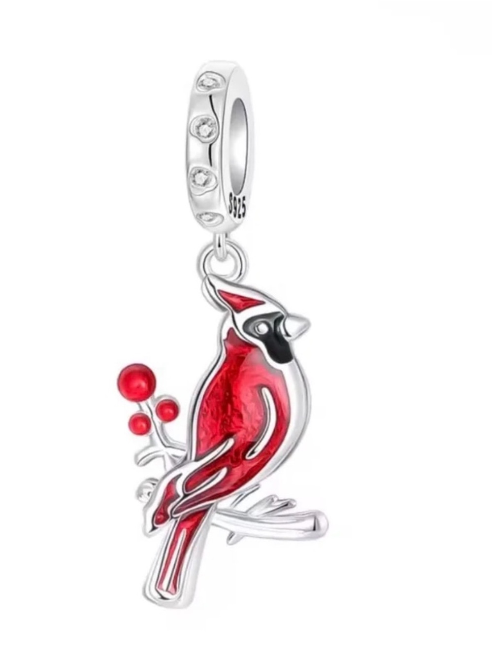 New S925 Cardinal Pandora Style Charm